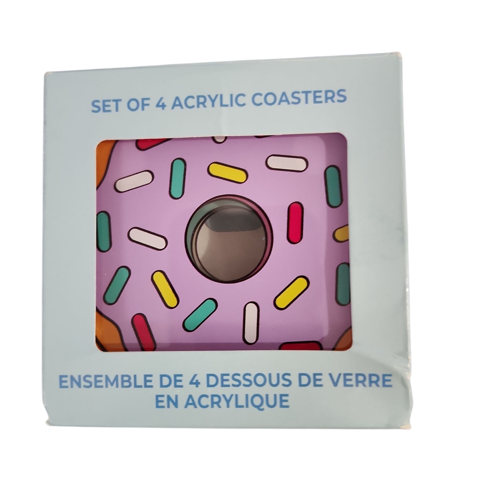 Donut Design Acrylic Coasters Set
